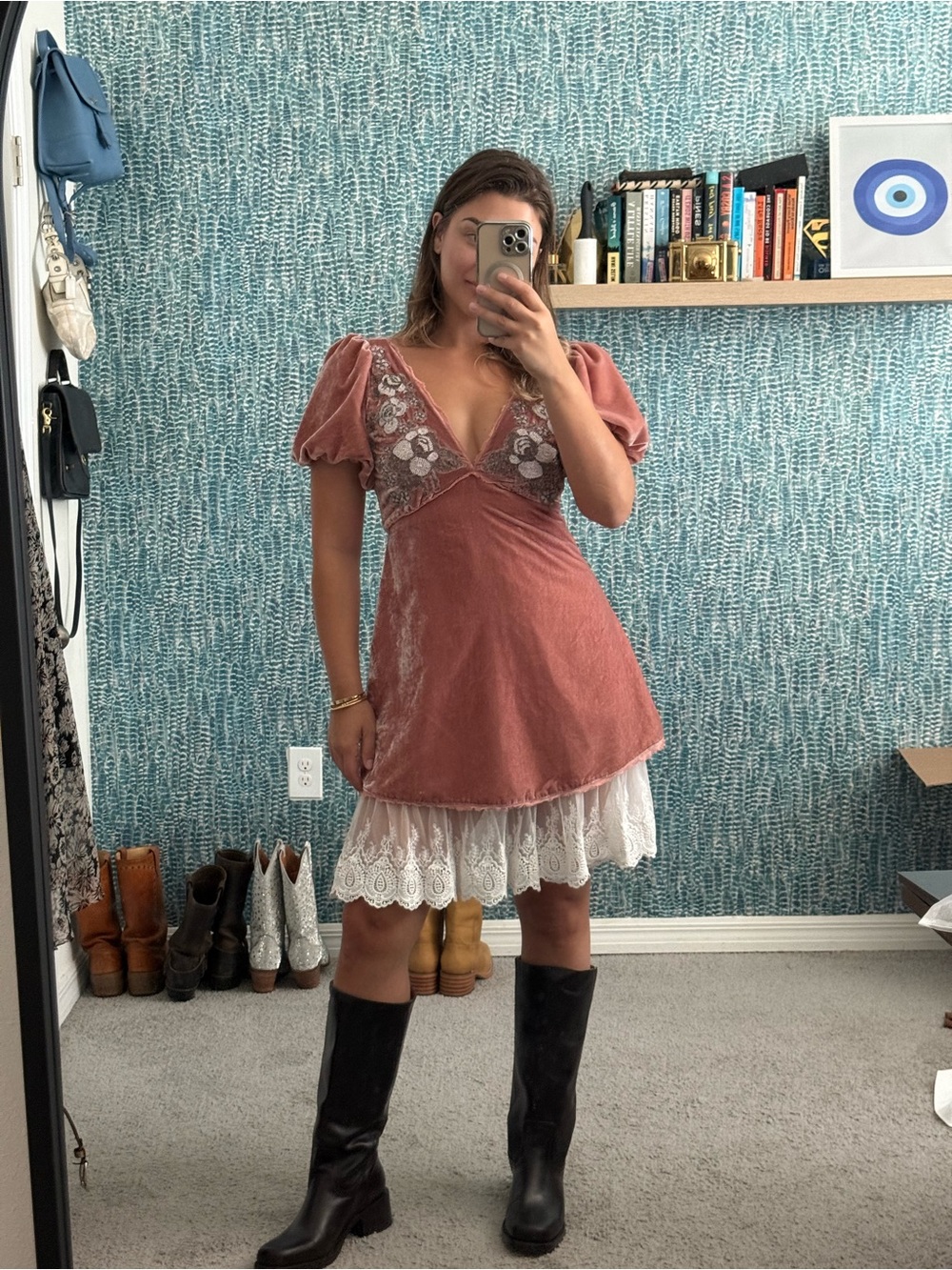 Free People Suki Velvet Mini Dress